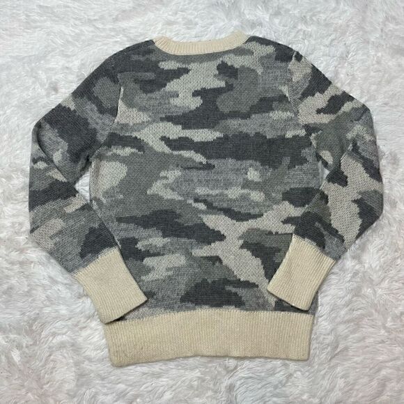 Banana Republic Sweater Camo Grey Size Small Cotton Wool Mohair Blend - Picture 7 of 8